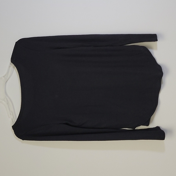 NWT Old Navy Plush rib knit long sleeve tee black XS - Picture 8 of 9